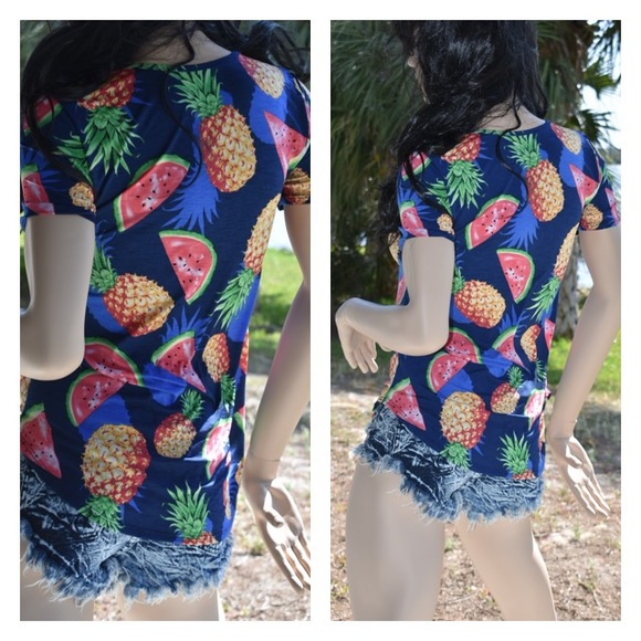 Royal Blue Pineapple & Watermelon Top - Picture 6 of 6